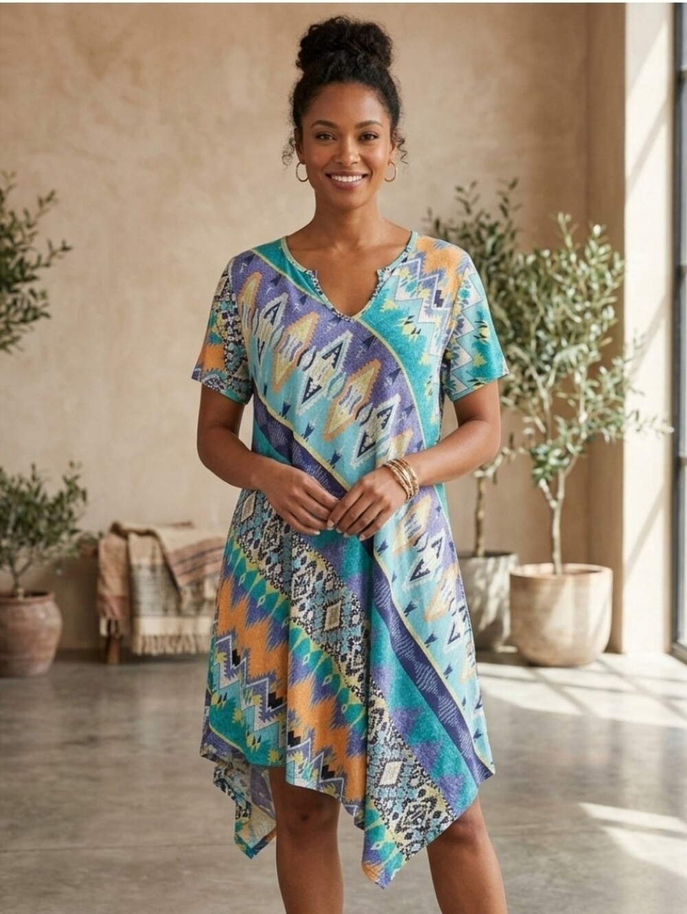 🔥R. Rouge Ladies 3XL Multicolor Dress c12